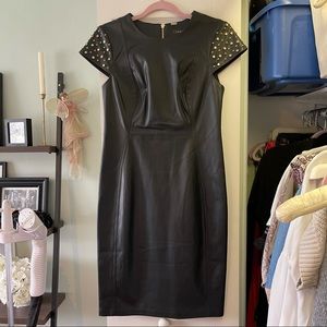 Calvin Klein Faux Leather Studded Dress